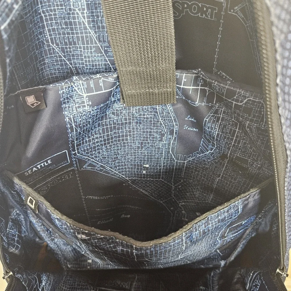 Jansport Suede Bottom Backpack Map Of Seattle Interior Laptop and Tablet Sleeve